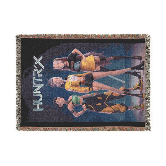 Kpop Woven Blanket | Custom K-Pop Tapestry Throw | Korean Aesthetic Home Decor | Fandom Merch Gift for Fan, Cozy Wall Art, Huntrix Girls