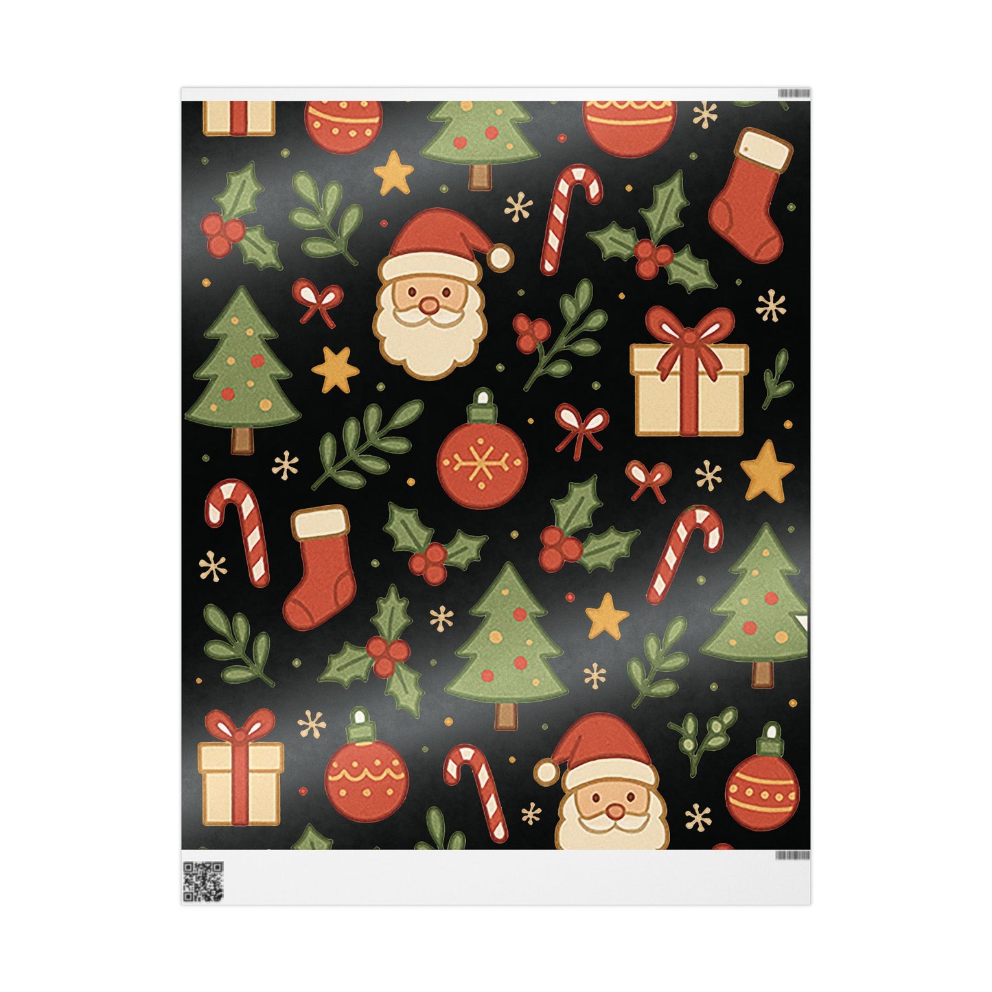 Christmas Wrapping Papers, Festive Gift Wrap, Santa and Tree Design, Eco-Friendly, Seasonal Wrap, Holiday Decor, Craft Paper Roll