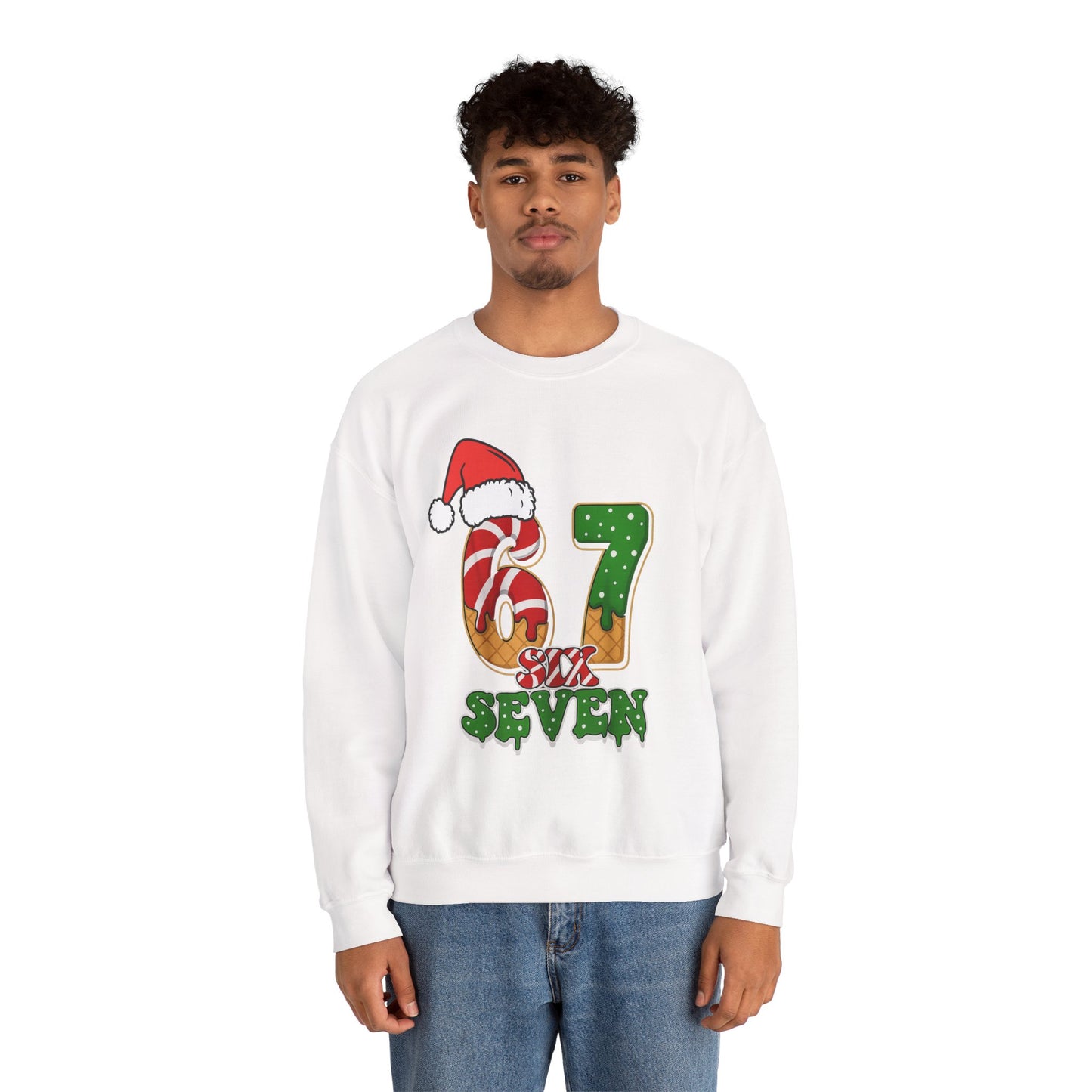 Santa Says Six Seven Christmas Sweatshirt, Gift for Her, Viral Funny Santa Saying 6 7 Sweatshirt, Funny Gift for Girlfriend, Internet Joke,
