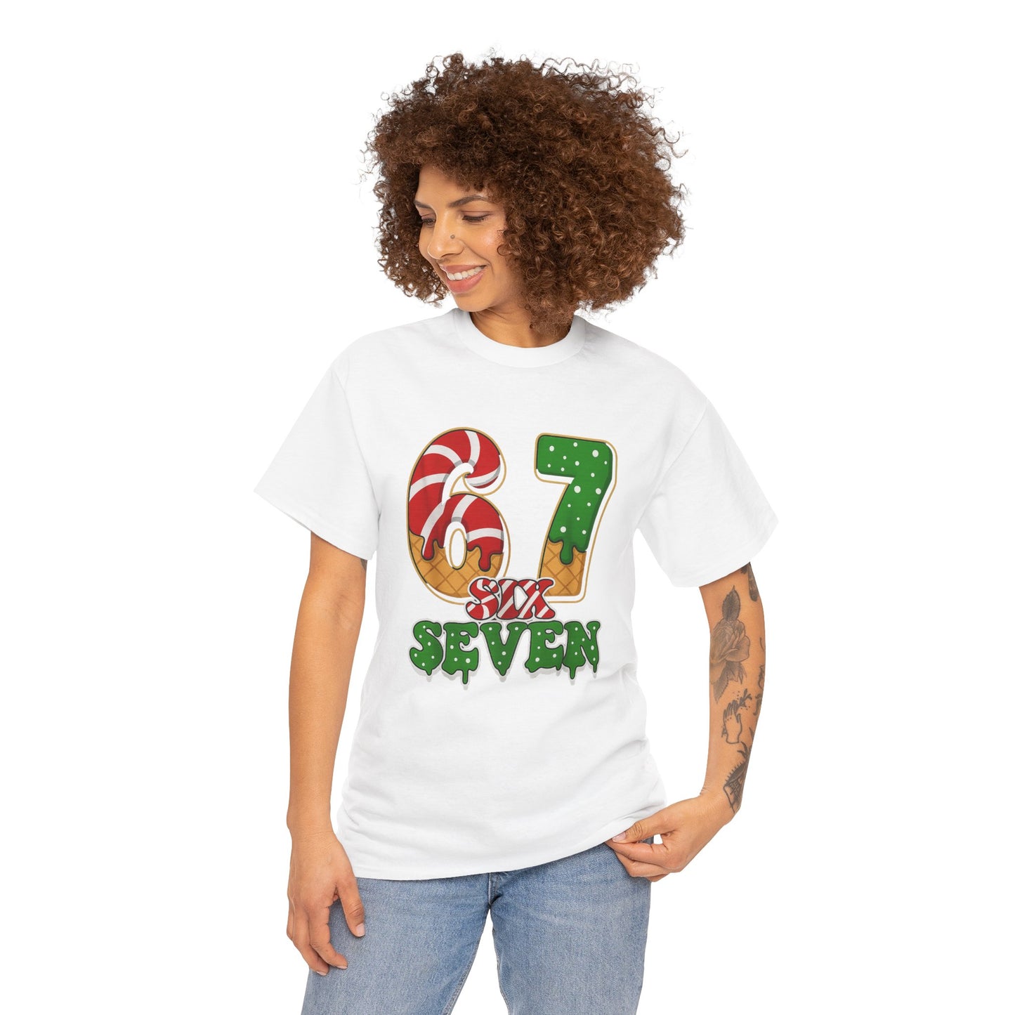 Viral Funny Santa Says Six Seven T-Shirt | Trending Internet Joke Christmas Shirt | Snarky Social Media Humor Tee | Santa 6 7 Christmas Gift