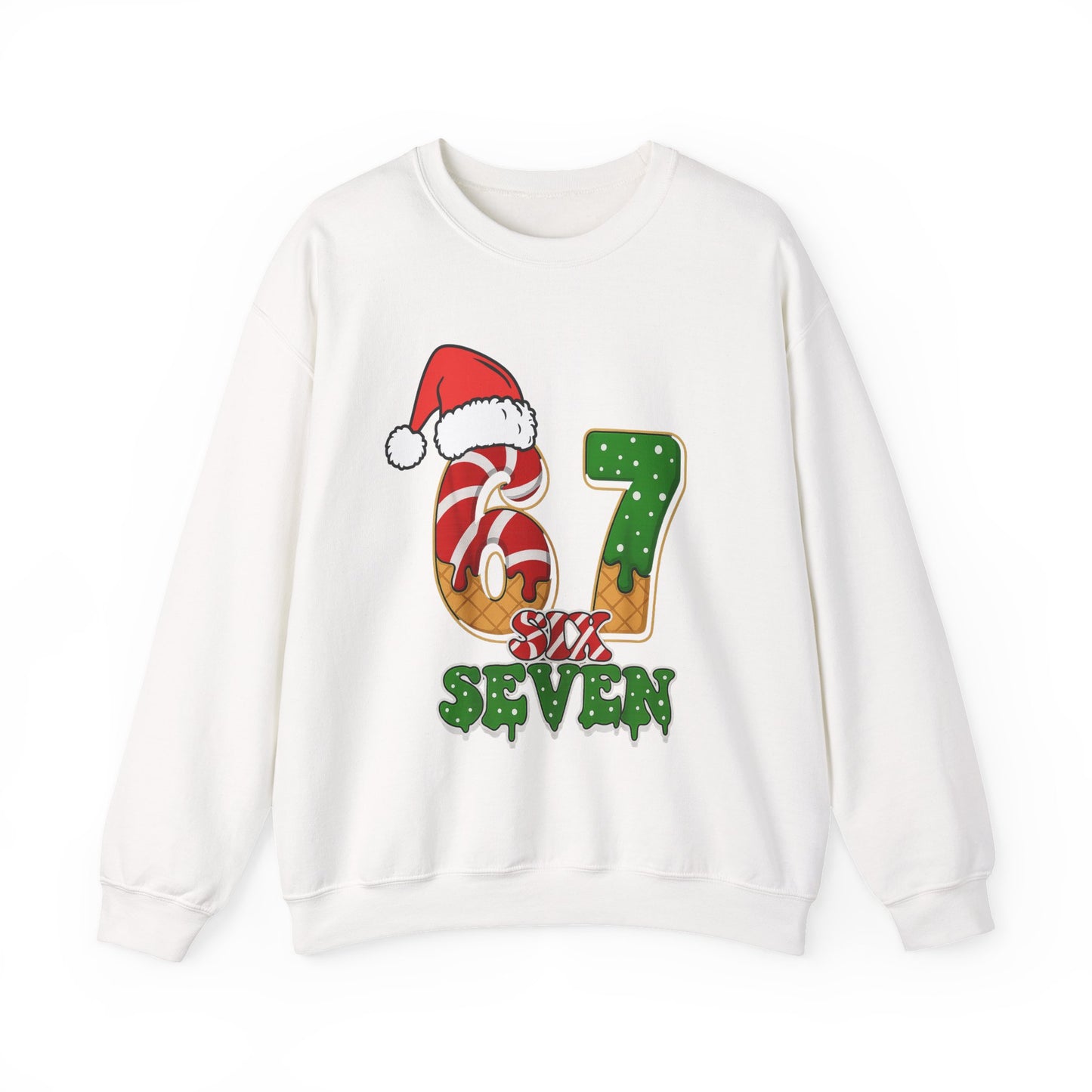 Santa Says Six Seven Christmas Sweatshirt, Gift for Her, Viral Funny Santa Saying 6 7 Sweatshirt, Funny Gift for Girlfriend, Internet Joke,