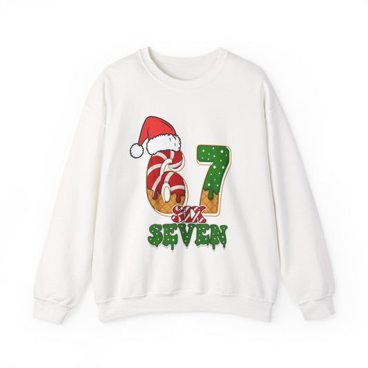Santa Says Six Seven Christmas Sweatshirt, Gift for Her, Viral Funny Santa Saying 6 7 Sweatshirt, Funny Gift for Girlfriend, Internet Joke,