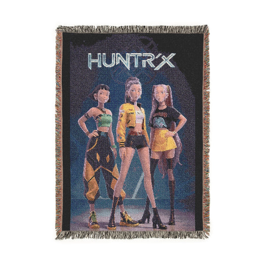 Kpop Woven Blanket | Custom K-Pop Tapestry Throw | Korean Aesthetic Home Decor | Fandom Merch Gift for Fan, Cozy Wall Art, Huntrix Girls