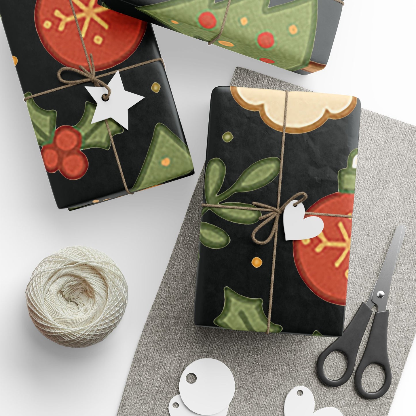 Christmas Wrapping Papers, Festive Gift Wrap, Santa and Tree Design, Eco-Friendly, Seasonal Wrap, Holiday Decor, Craft Paper Roll