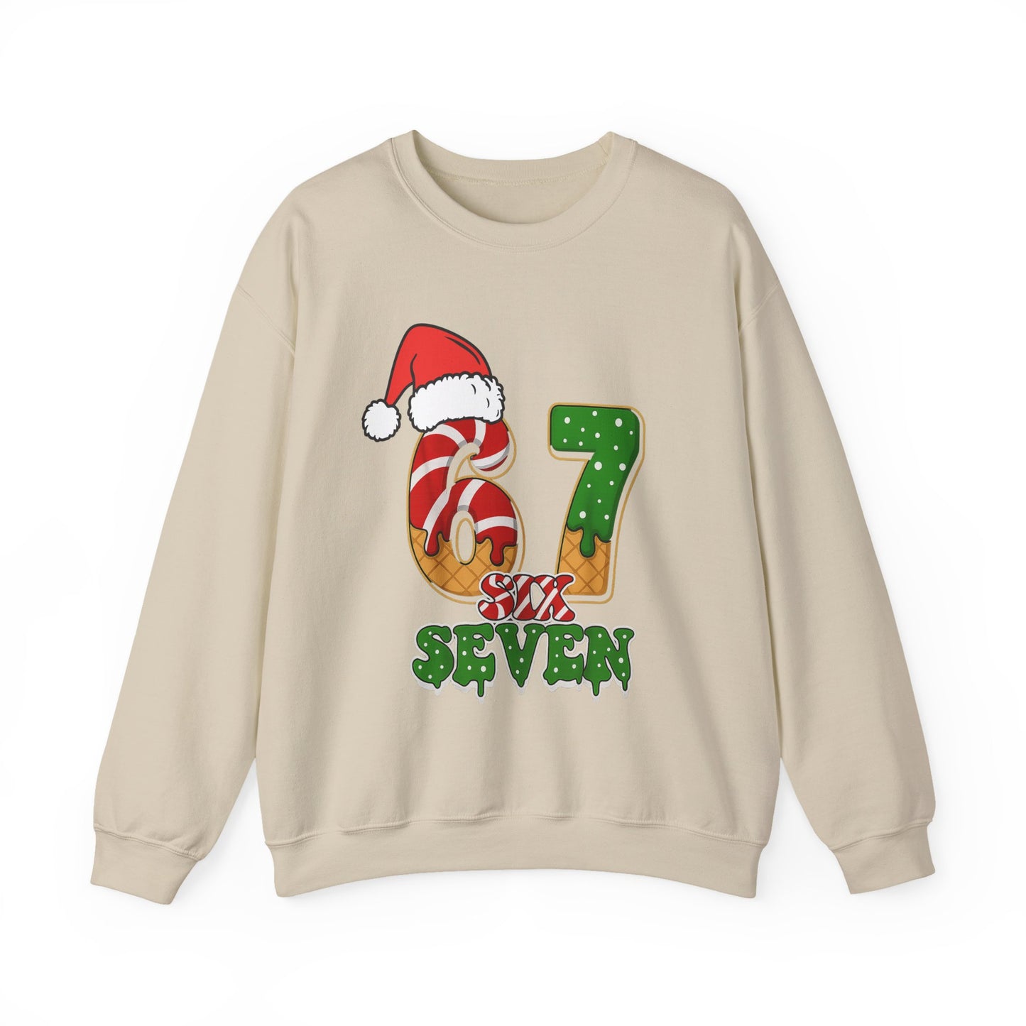 Santa Says Six Seven Christmas Sweatshirt, Gift for Her, Viral Funny Santa Saying 6 7 Sweatshirt, Funny Gift for Girlfriend, Internet Joke,