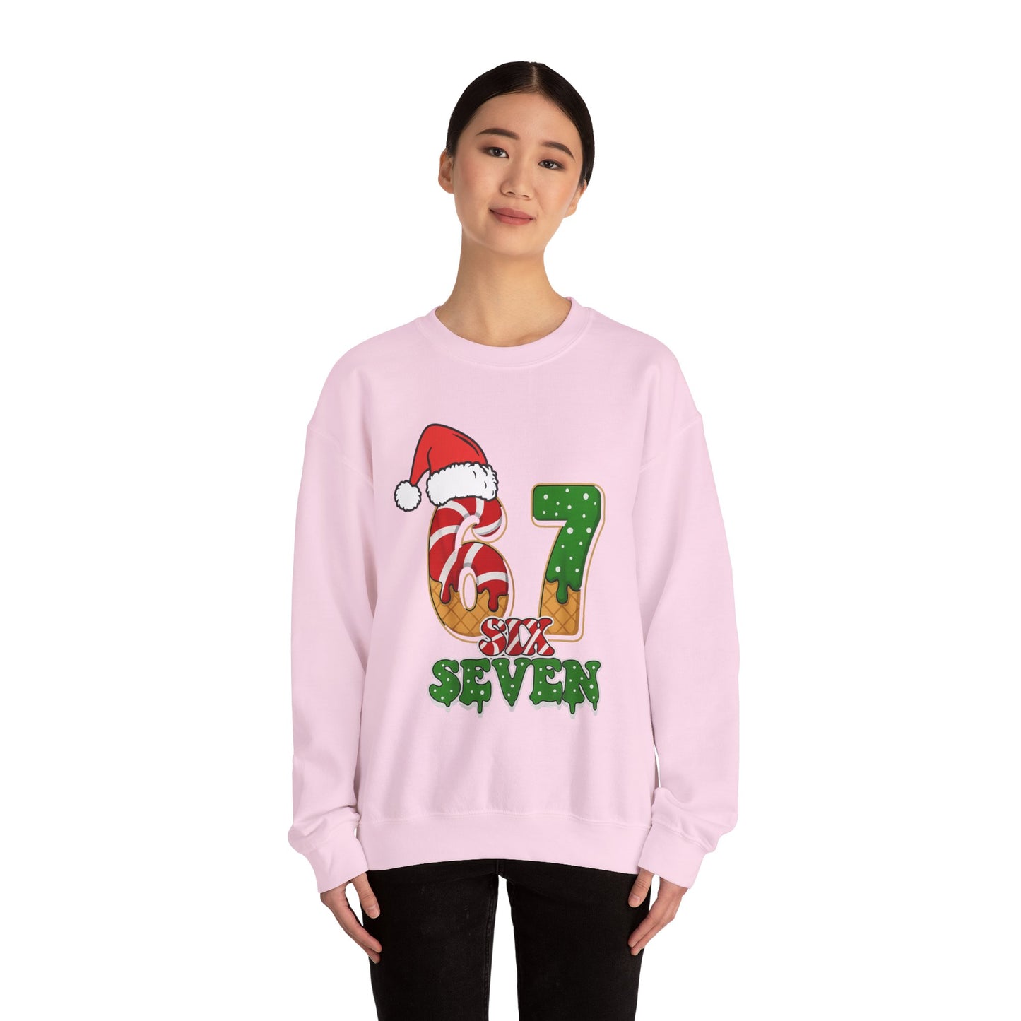 Santa Says Six Seven Christmas Sweatshirt, Gift for Her, Viral Funny Santa Saying 6 7 Sweatshirt, Funny Gift for Girlfriend, Internet Joke,