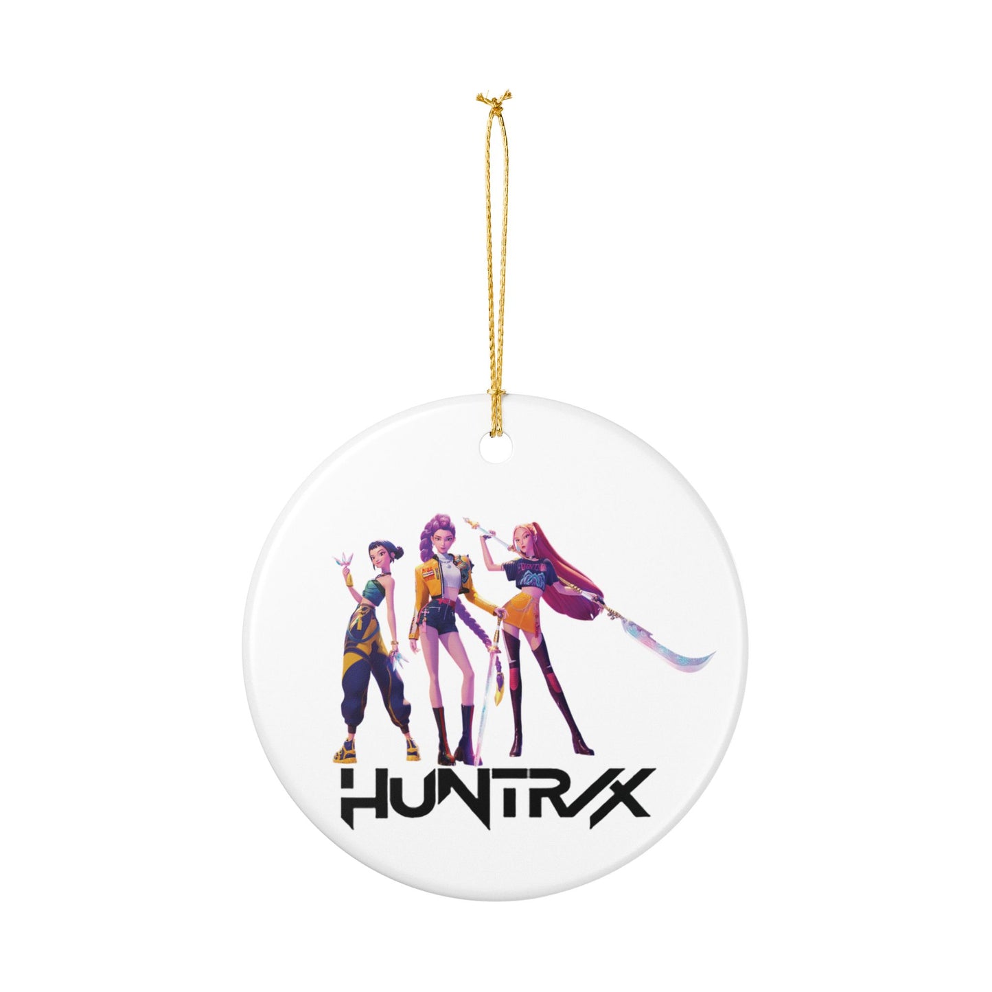 Ceramic Ornament, Kpop Demon Hunter, Huntrix Keepsake, Korean Anime Gift, Holiday Decor, Festive Decoration, Christmas Ornament,