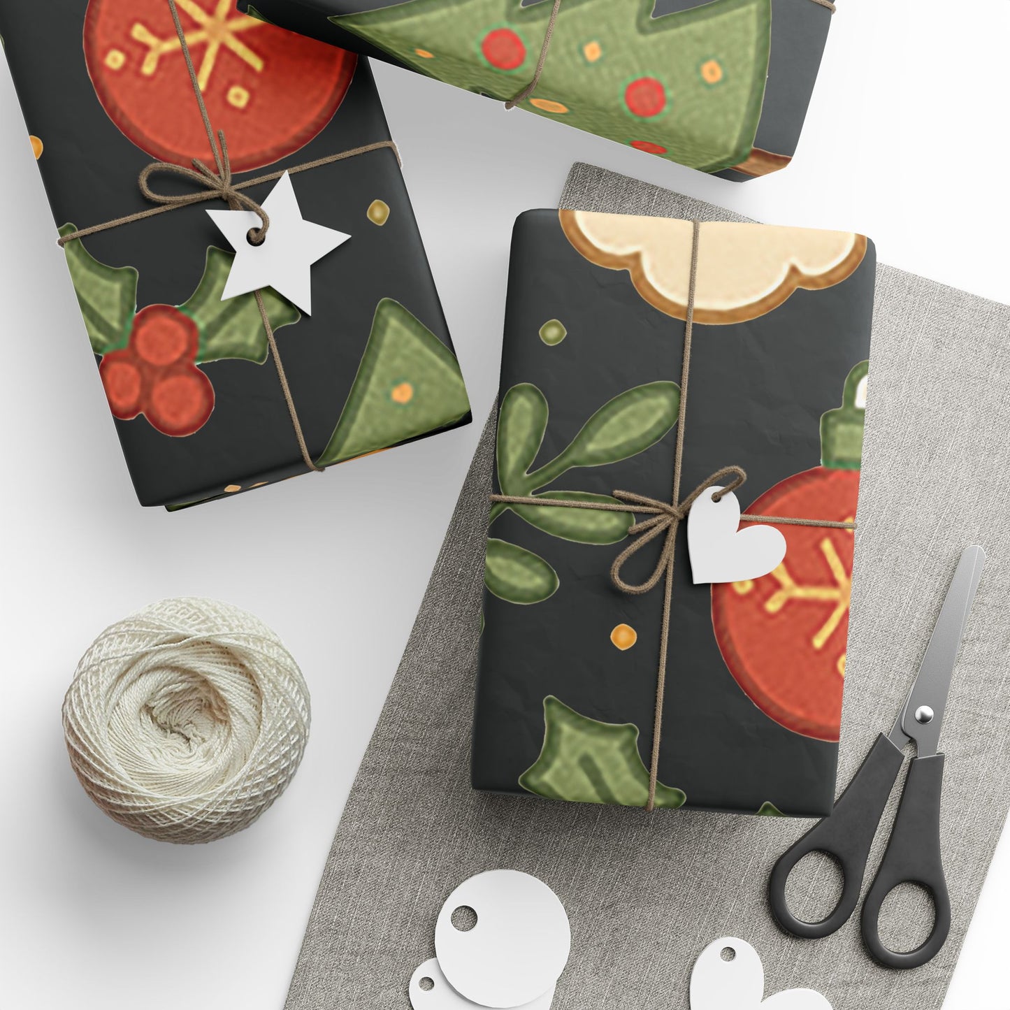 Christmas Wrapping Papers, Festive Gift Wrap, Santa and Tree Design, Eco-Friendly, Seasonal Wrap, Holiday Decor, Craft Paper Roll