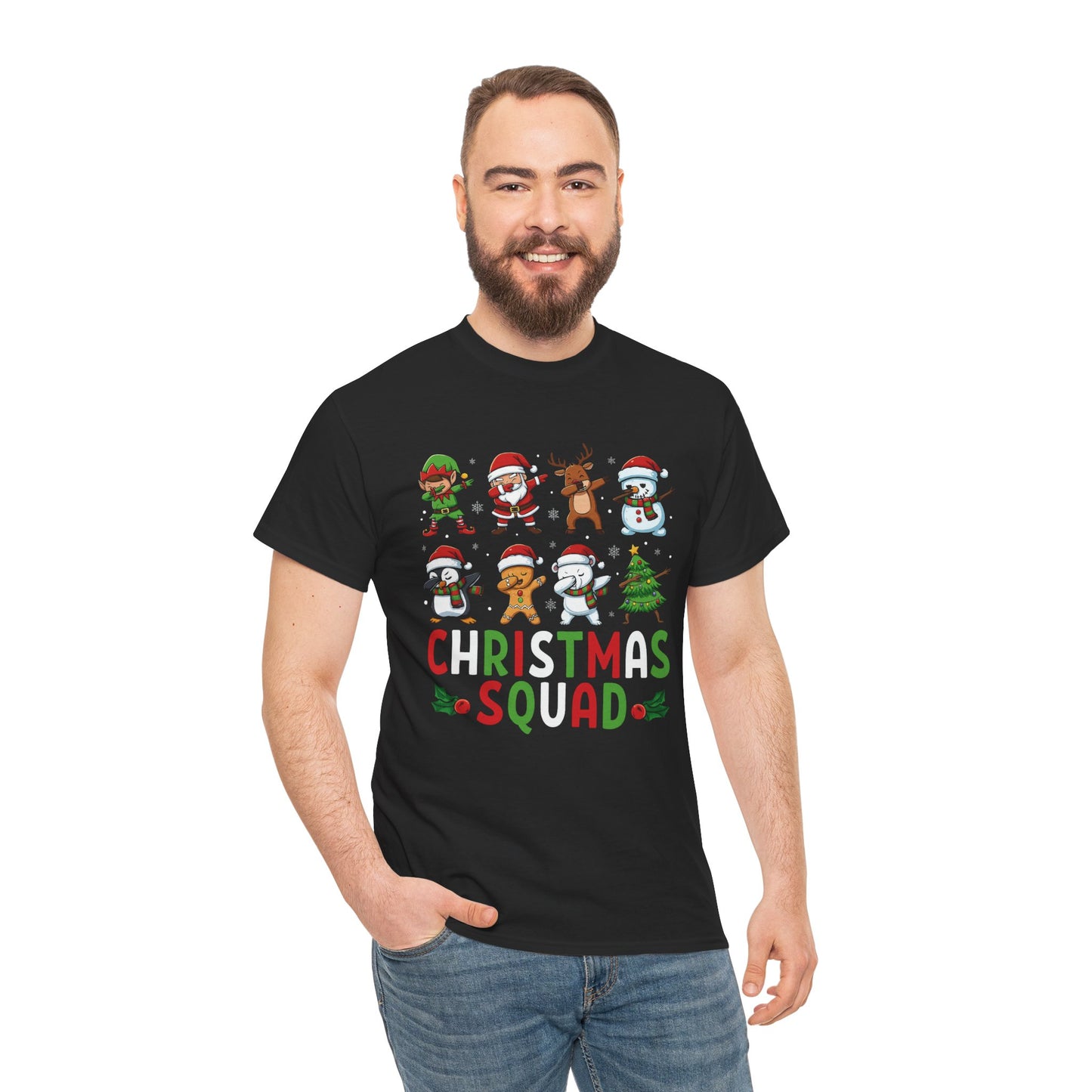 Christmas Squad T-Shirt | Matching Group Christmas Shirts | Funny Holiday Party Tee | Heavy Cotton Family Photo Outfit. Trendy Shirt