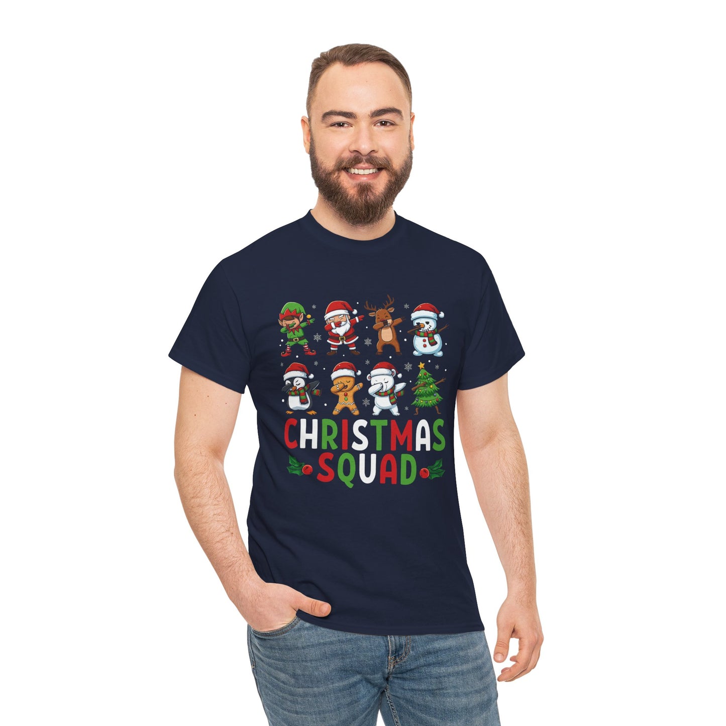 Christmas Squad T-Shirt | Matching Group Christmas Shirts | Funny Holiday Party Tee | Heavy Cotton Family Photo Outfit. Trendy Shirt