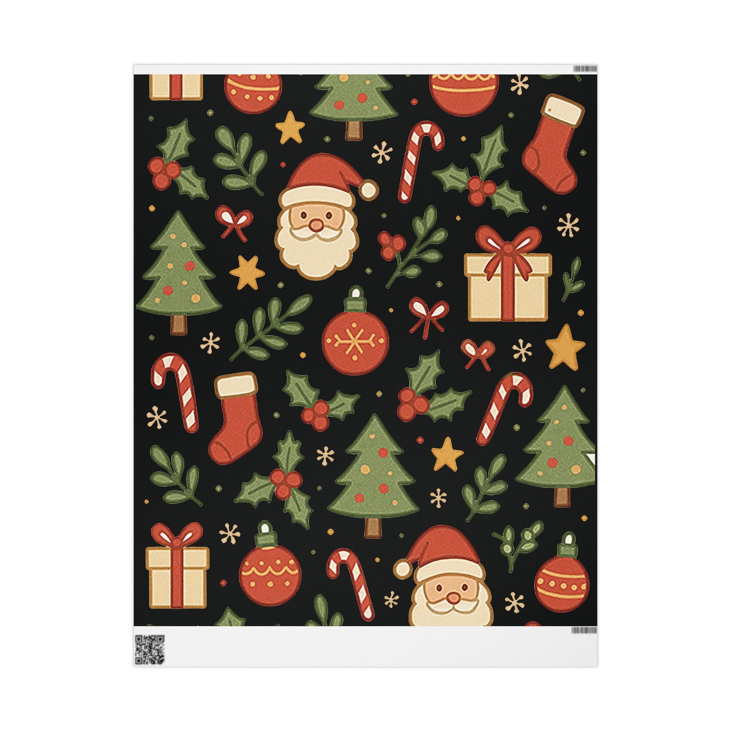 Christmas Wrapping Papers, Festive Gift Wrap, Santa and Tree Design, Eco-Friendly, Seasonal Wrap, Holiday Decor, Craft Paper Roll